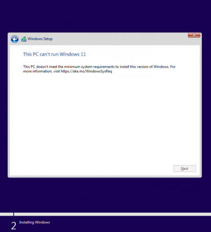This PC cant run Windows 11 esxi 7